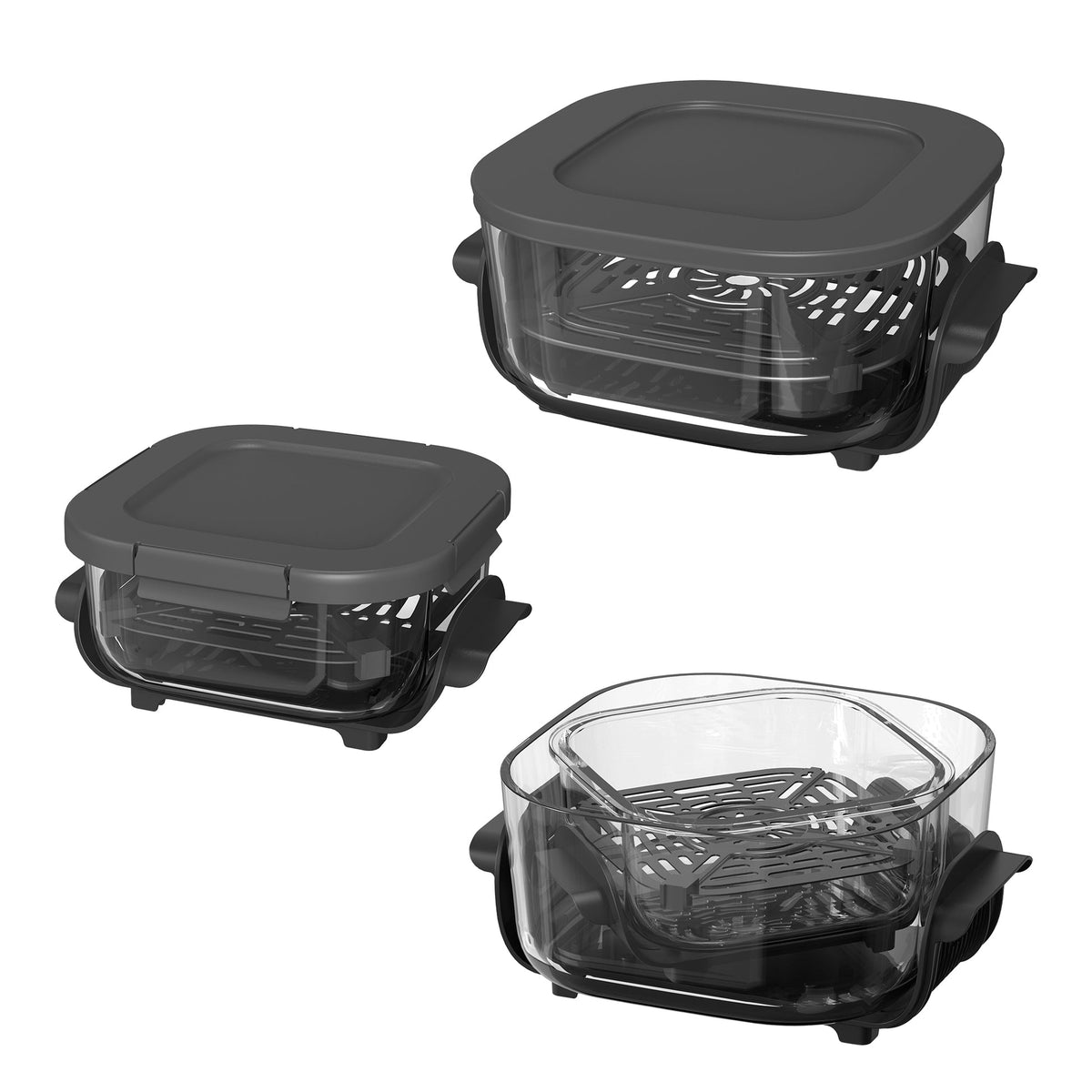 Freidora de Aire Dual Glass Pro 6 L con Dos Bandejas de Vidrio IMACO AF1524VD