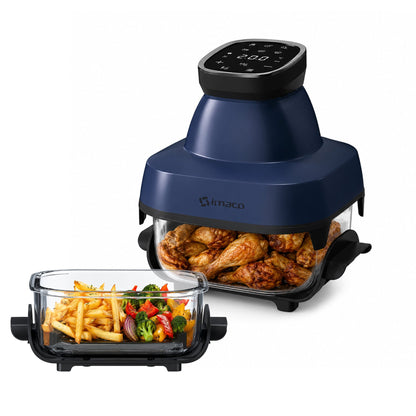 Freidora de Aire Dual Glass Pro 6 L con Dos Bandejas de Vidrio IMACO AF1524VD