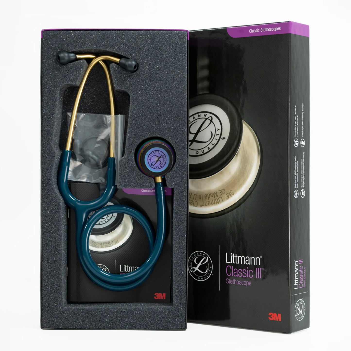 Estetoscopio LITTMANN CLASSIC III Azul Caribe Arcoíris 5807