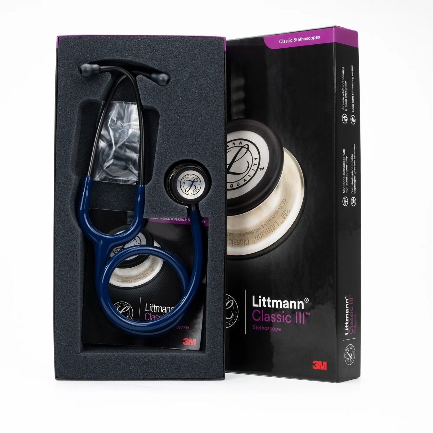 Estetoscopio LITTMANN CLASSIC III Azul Marino Mirror Chestpiece 5863