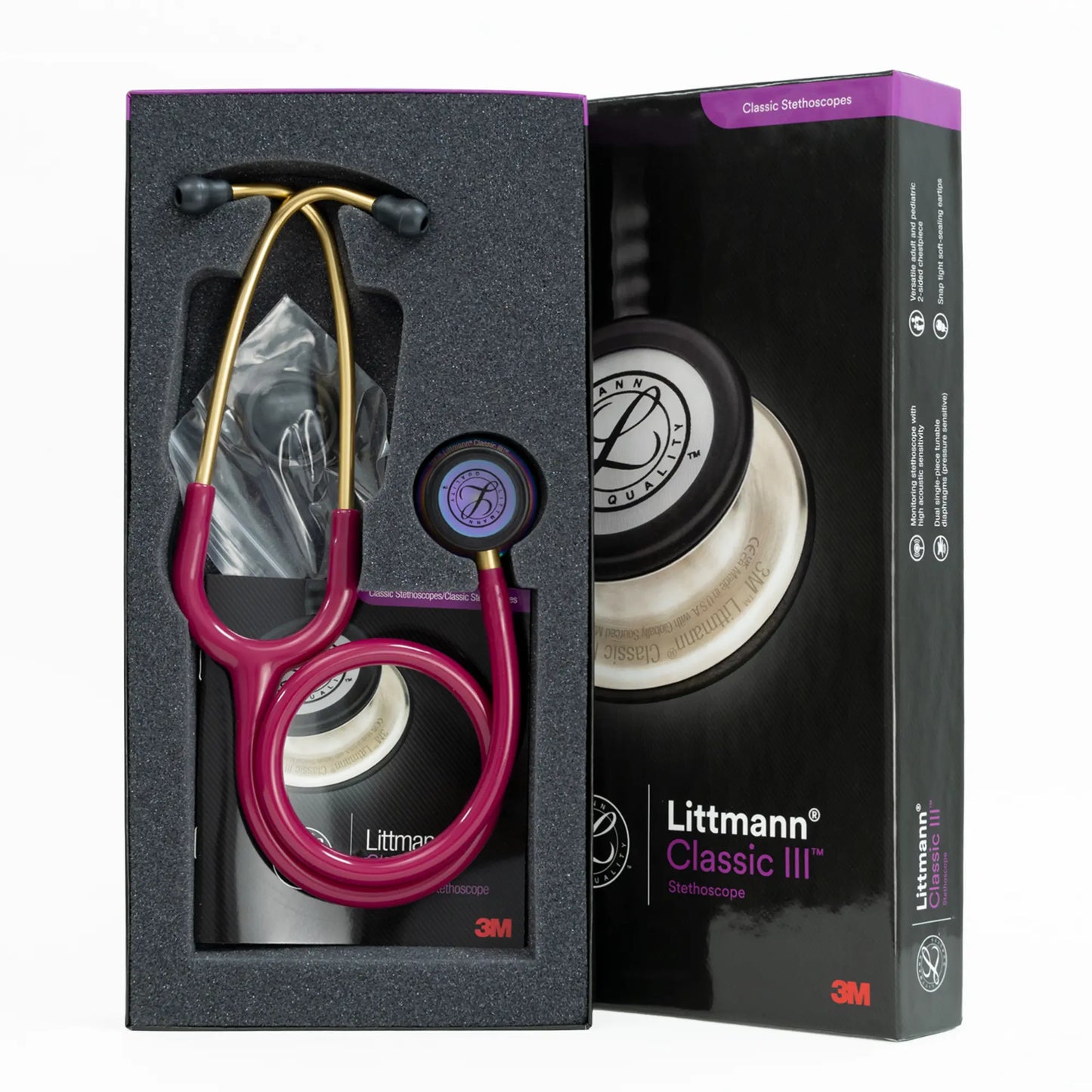Estetoscopio LITTMANN CLASSIC III Frambuesa Arcoíris 5806