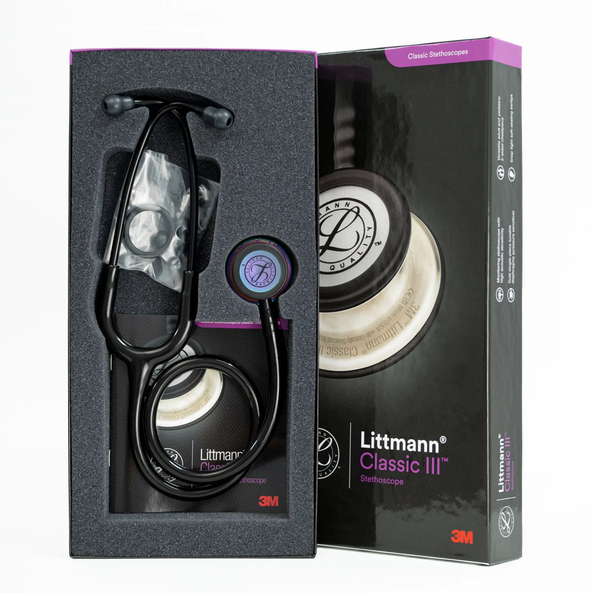 Estetoscopio LITTMANN CLASSIC III Negro Arcoíris 5870