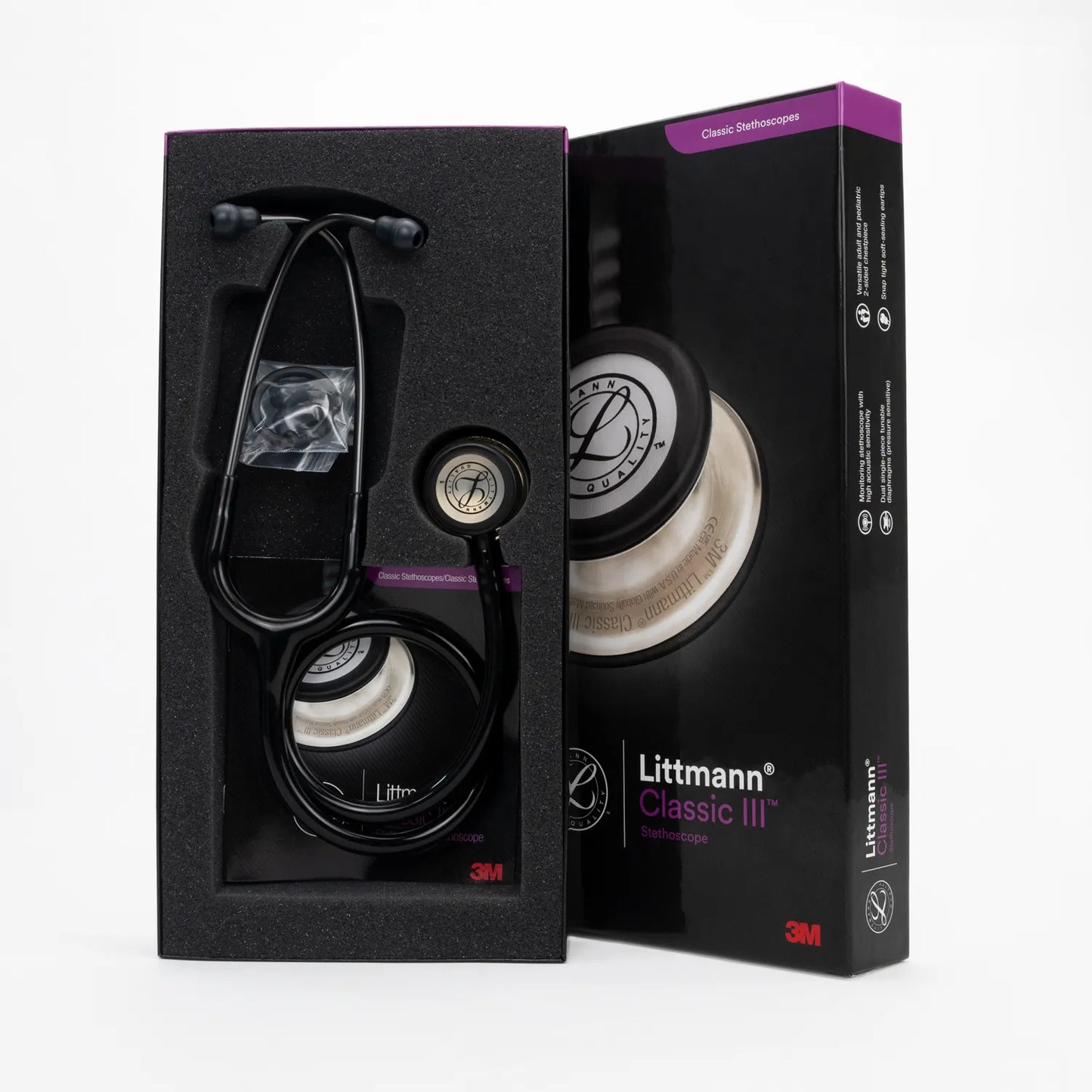 Estetoscopio LITTMANN CLASSIC III Negro Champagne Chestpiece 5861