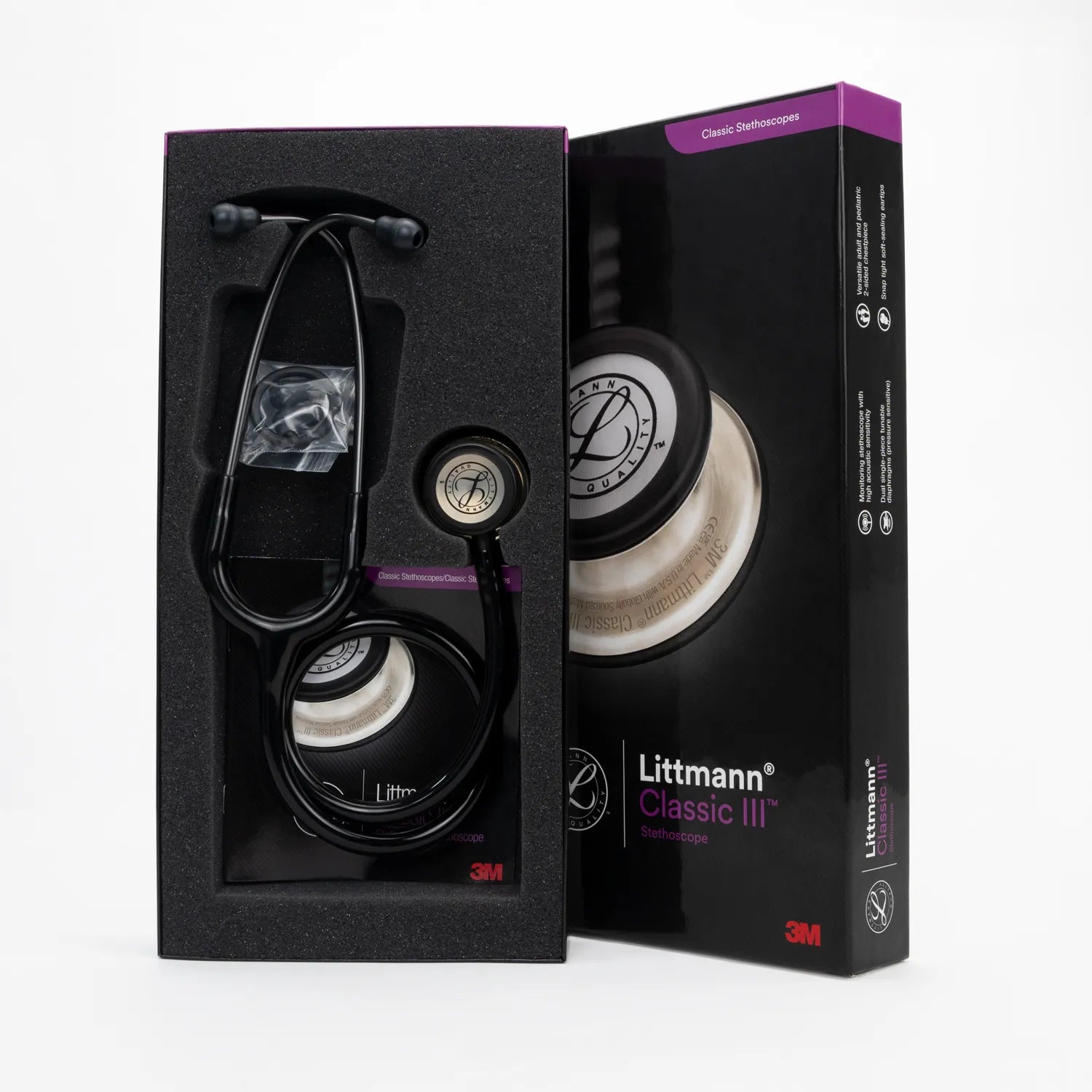 Estetoscopio LITTMANN CLASSIC III Negro Champagne Chestpiece 5861