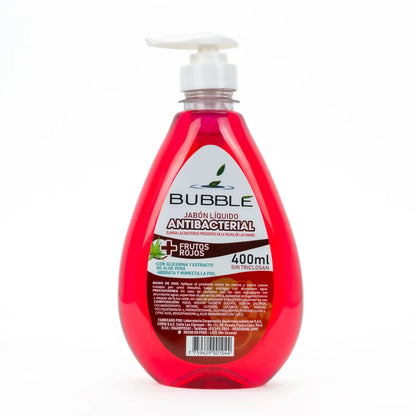 Jabón Líquido Antibacterial BUBBLE Frutos Rojos FCO 400 ML
