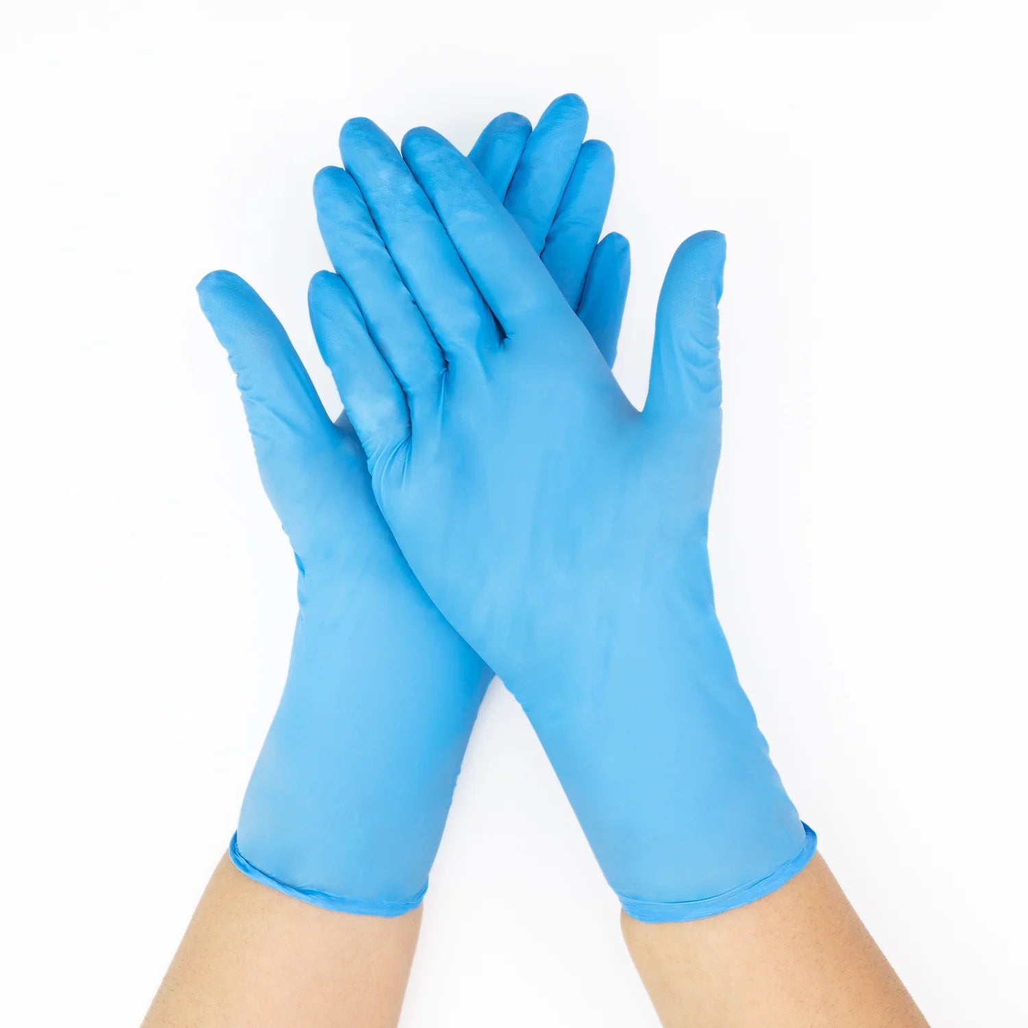Guantes De Nitrilo Descartables Celestes CAJA 100 UND