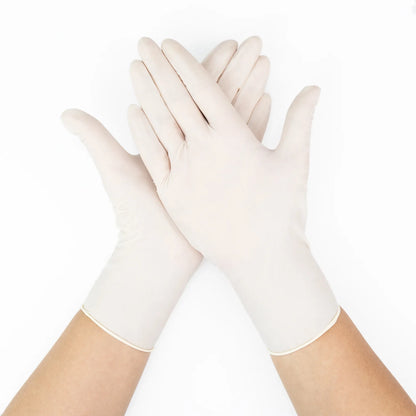 Guantes De Látex Desechables Blancos CAJA 100 UND