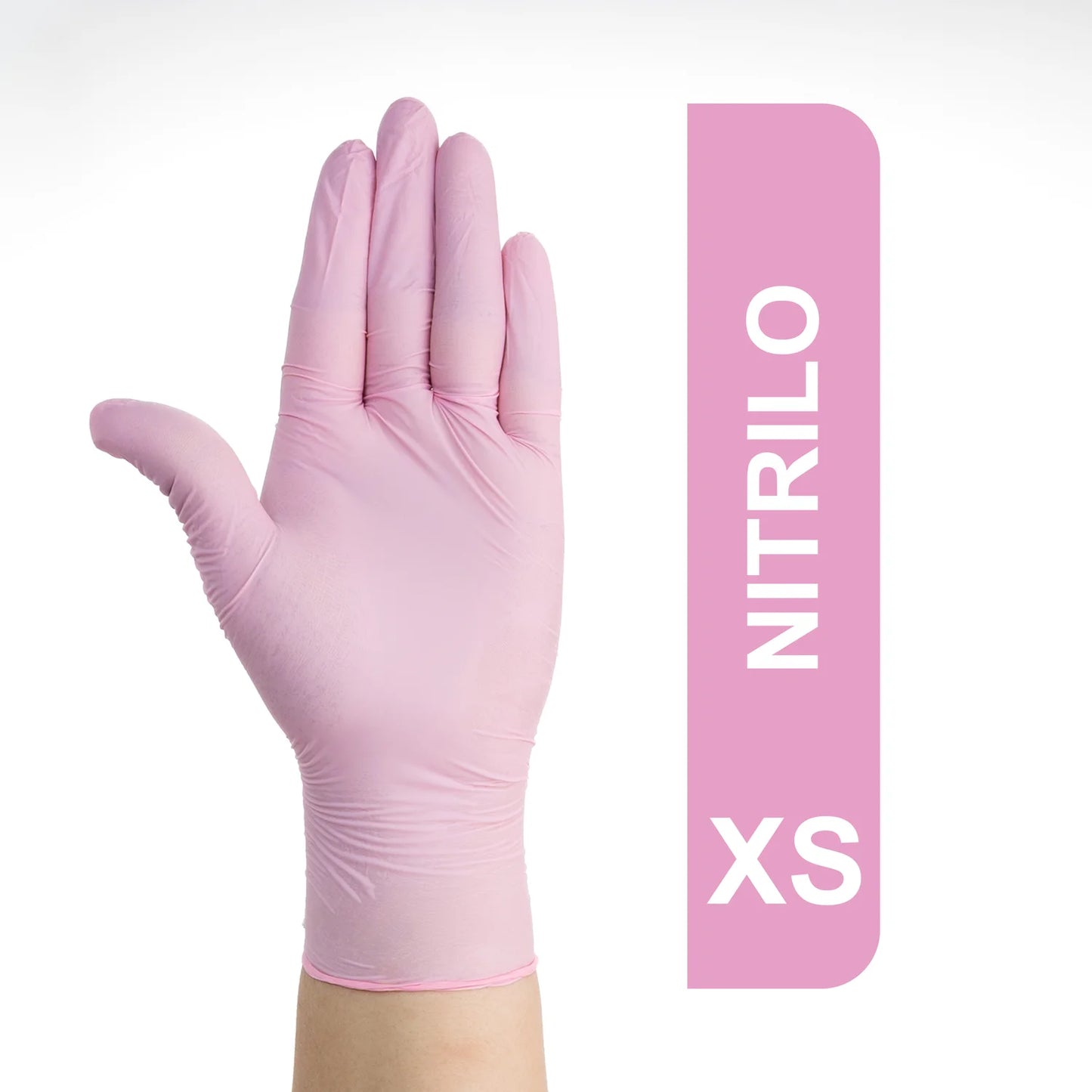 Guantes De Nitrilo Descartables Rosados CAJA 100 UND