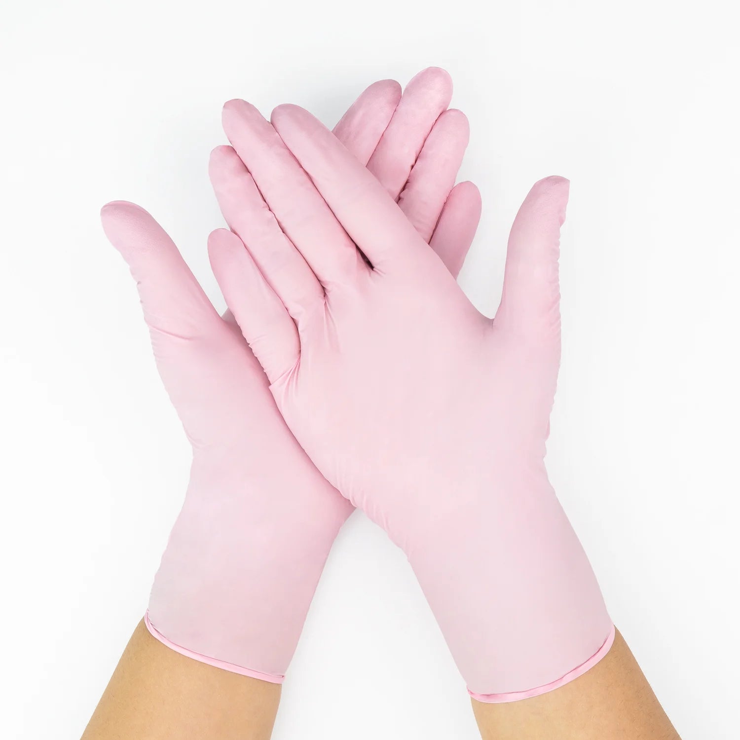 Guantes De Nitrilo Descartables Rosados CAJA 100 UND