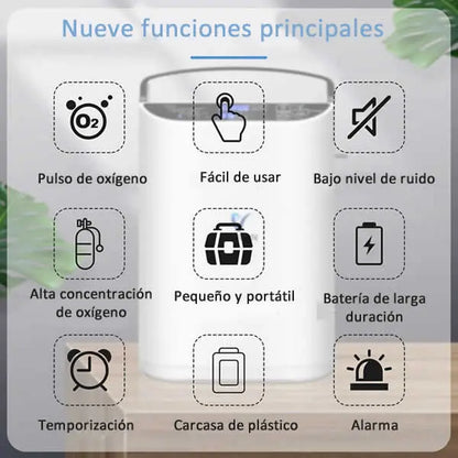 Concentrador de Oxígeno Portátil 5 LITROS - VARON - NT1
