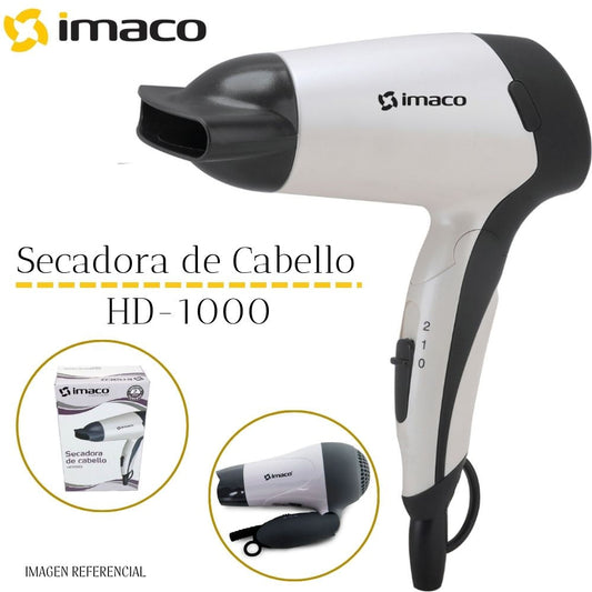 Secadora de Cabello Plegable de Viaje 1000 W IMACO HD1000