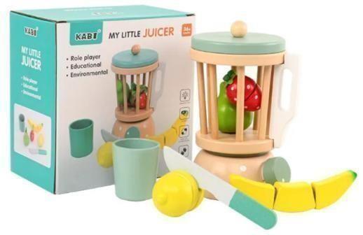 Licuadora de Madera con Frutas para Cortar