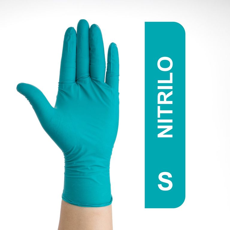 Guantes de Nitrilo Alto Riesgo de 6 GR Verdes Talla S CAJA 100 UND