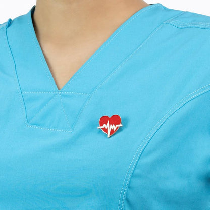Pin Médico de Metal Kamed Corazón Signo Vital con Relieve