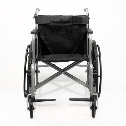 Silla de Ruedas Plegable Ergonómica con Acabado Cromado