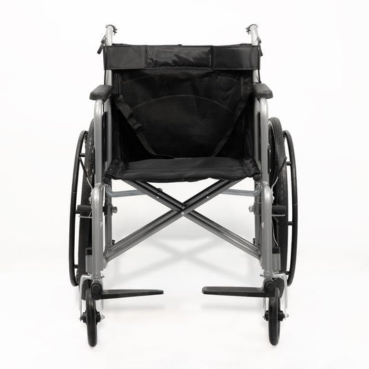 Silla de Ruedas Plegable Ergonómica con Acabado Cromado