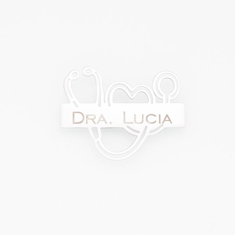 Pin de Metal Elegante Kamed Diseño Estetoscopio para Grabado Plata