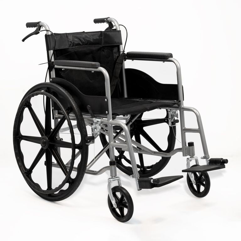 Silla de Ruedas Plegable Ergonómica con Acabado Cromado