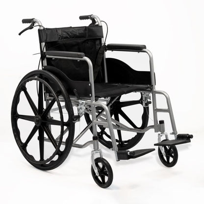Silla de Ruedas Plegable Ergonómica con Acabado Cromado