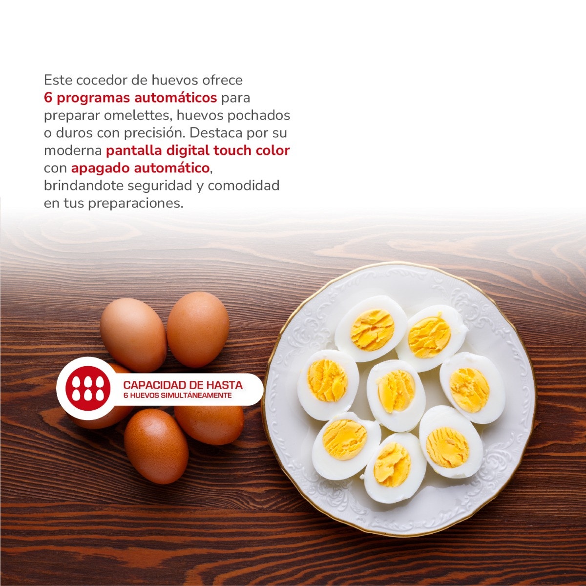 Cocedor de Huevos Digital Egg Touch DigitalPro 6 THOMAS TH-85DC
