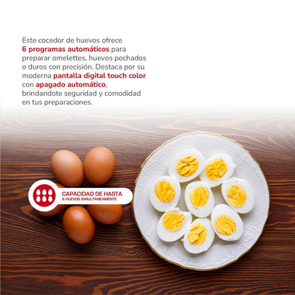 Cocedor de Huevos Digital Egg Touch DigitalPro 6 THOMAS TH-85DC