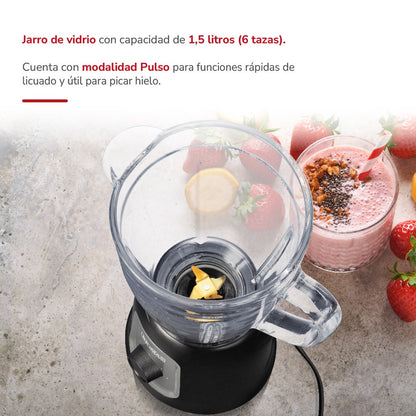 Licuadora 1.5 L Jarra de Vidrio 600 W con Cuchillas de Titanio THOMAS TH-330V