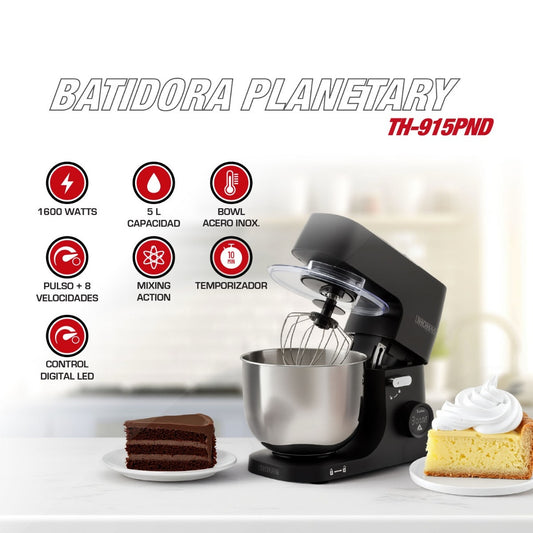 Batidora de Pedestal Planetaria 5 L 1000 W THOMAS TH-915PND