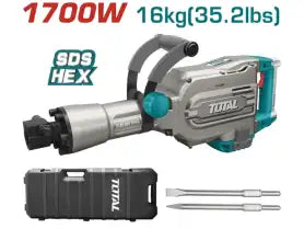 Martillo Demoledor Hexagonal 30 mm 1700 W 16 kg TOTAL TH215456