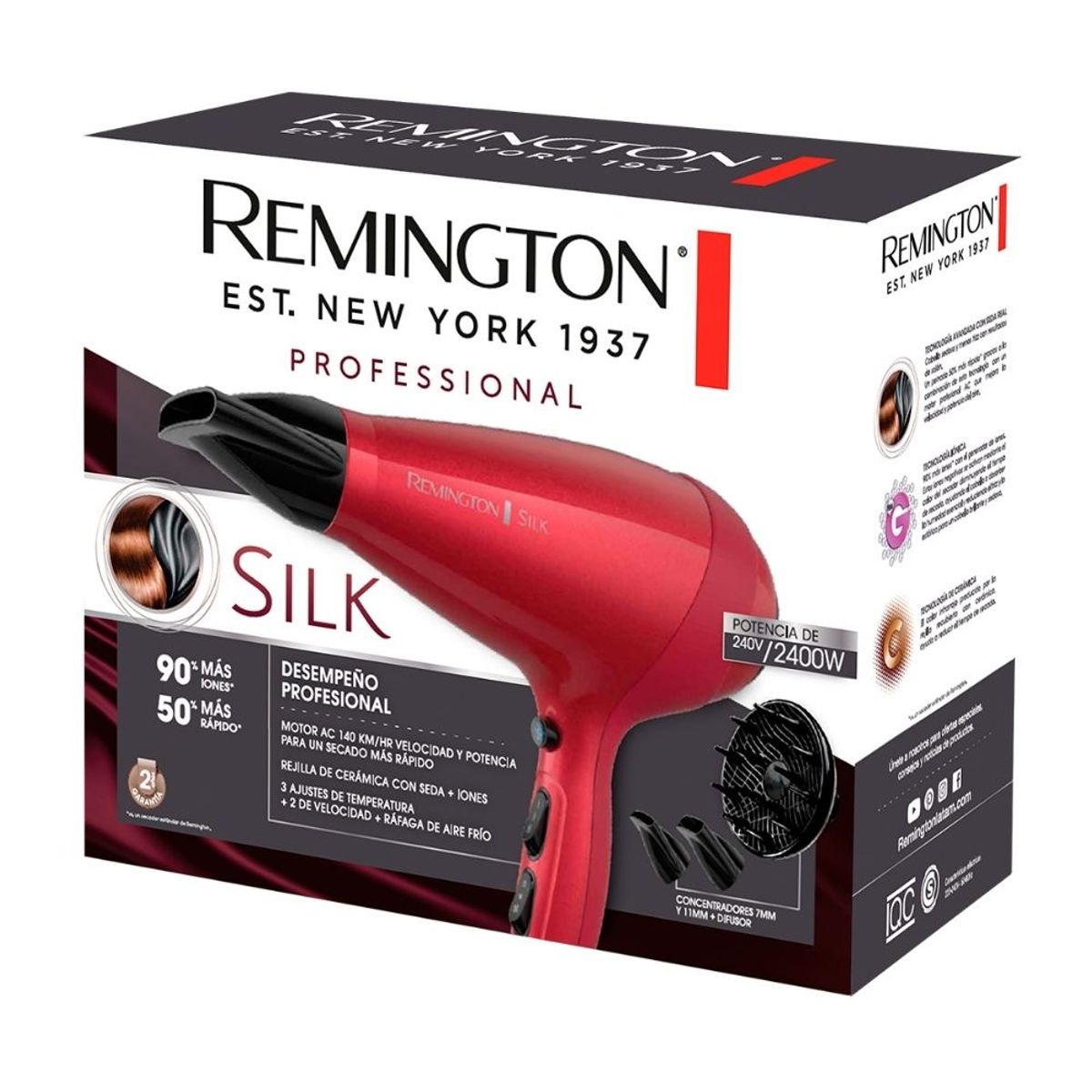 Secadora de Cabello Silk Ceramic 2400 W REMINGTON AC9096