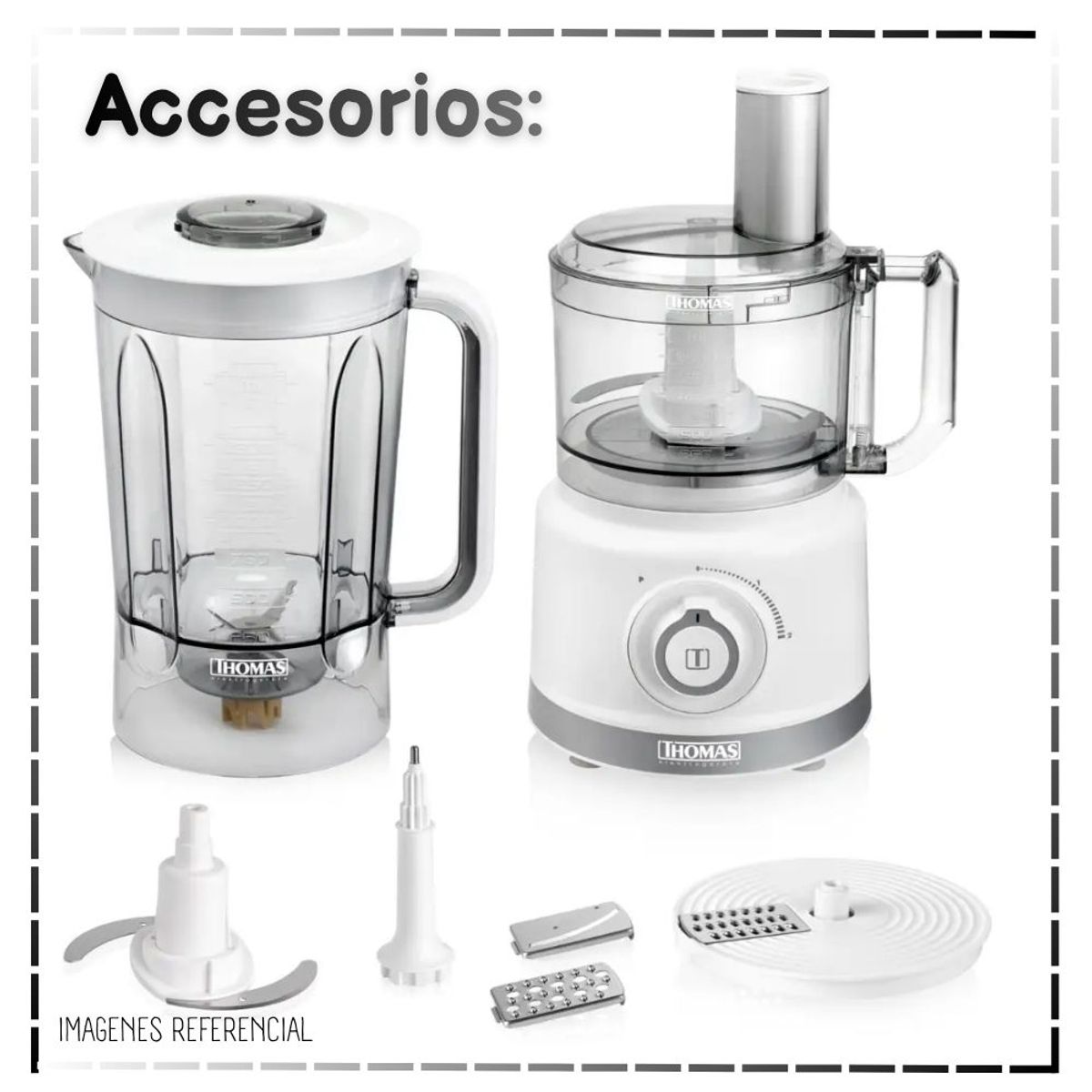 Licuadora y Procesadora de Alimentos 900 W 1.5 L THOMAS TH-9170B