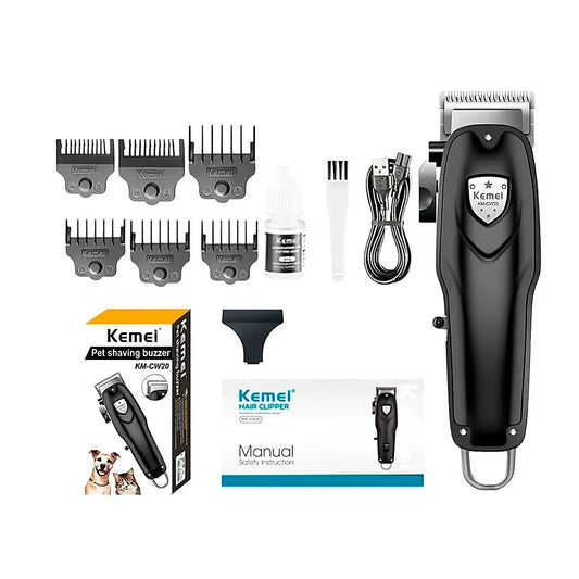 Máquina Cortapelo para Mascotas Recargable con Peines Guía KEMEI KM-CW20