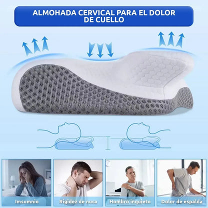 Almohada Ortopédica de Espuma Viscoelástica con Funda 3D JPSYSTEMS P-094