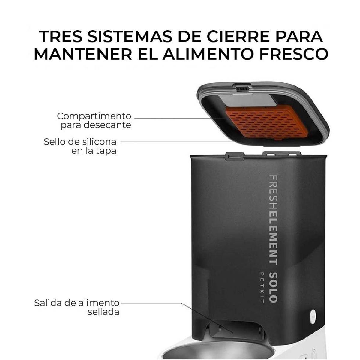 Comedero Automático Inteligente 3 L con Wi-Fi PETKIT Fresh Element Solo