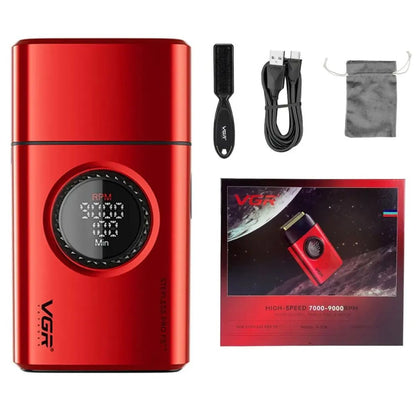 Afeitadora Shaver Inalámbrica Recargable USB 9000 RPM VGR V-377