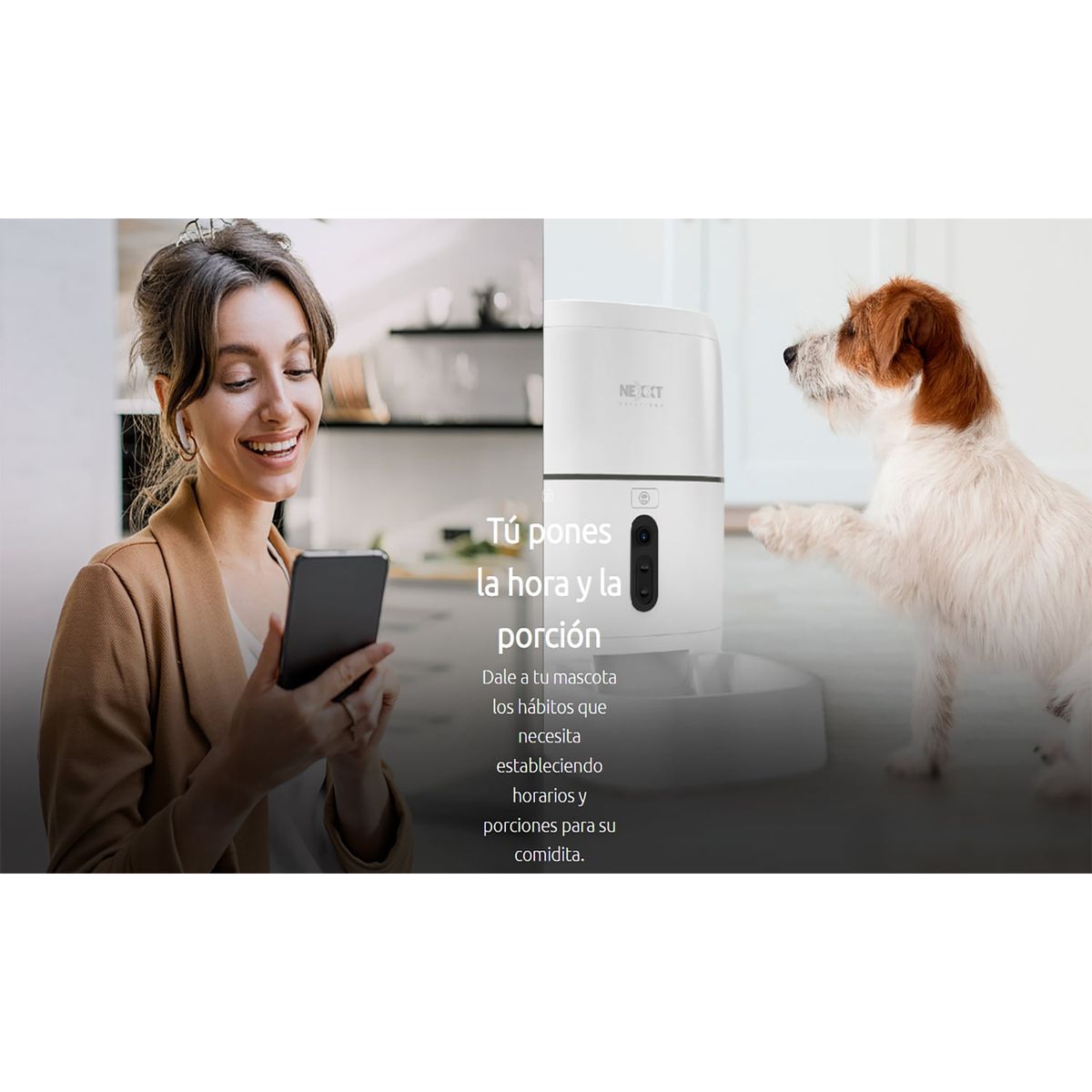 Dispensador Inteligente de Alimento para Mascotas con Cámara 2K NEXXT NHA-P610