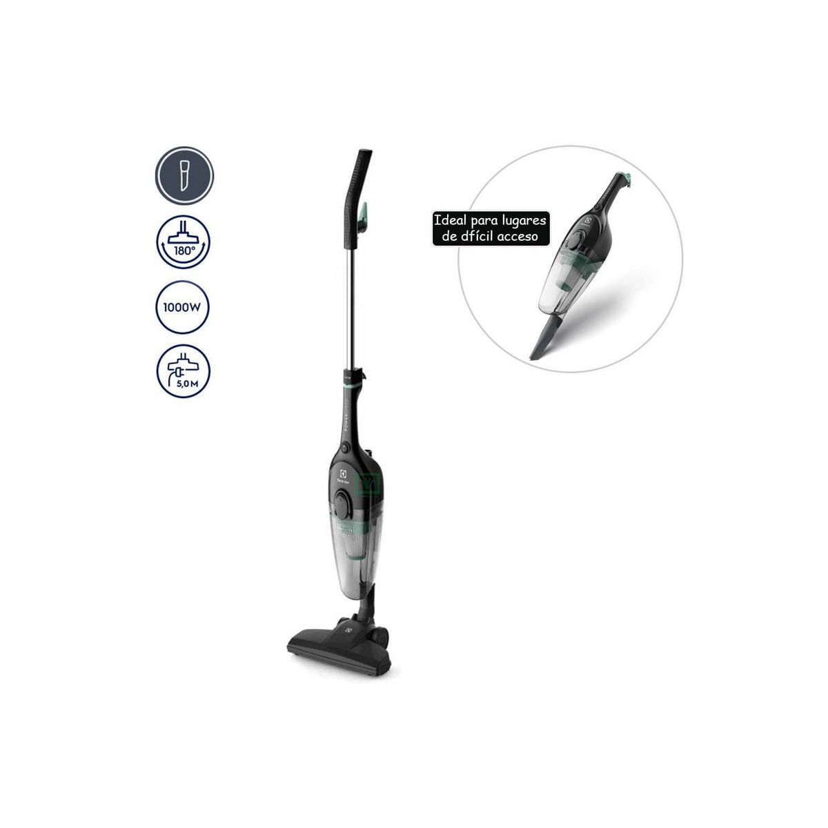 Aspiradora Vertical 2 en 1 con Filtro HEPA 1000 W ELECTROLUX STK12