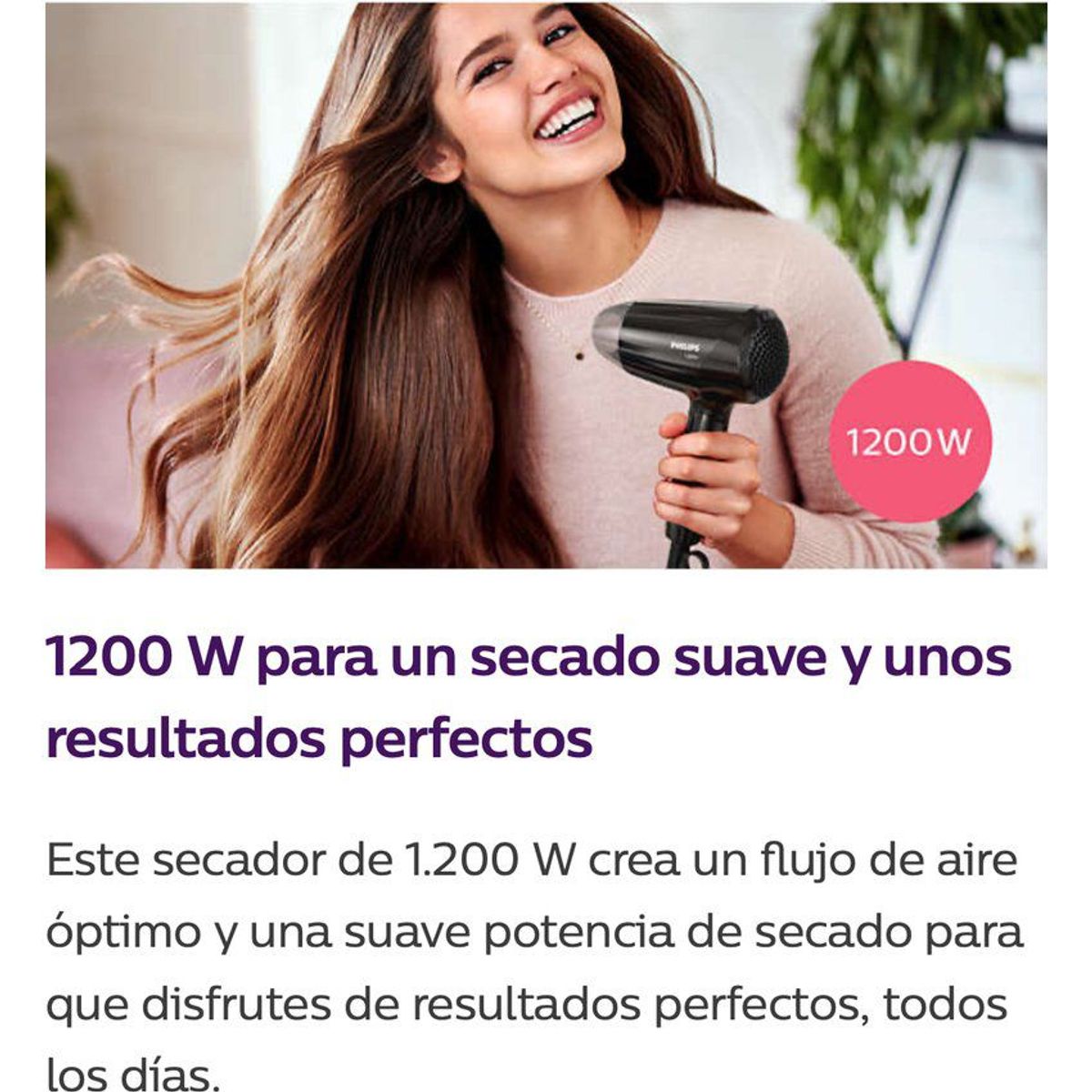 Secadora de Cabello Essential Care 1200 W ThermoProtect PHILIPS BHC010/10