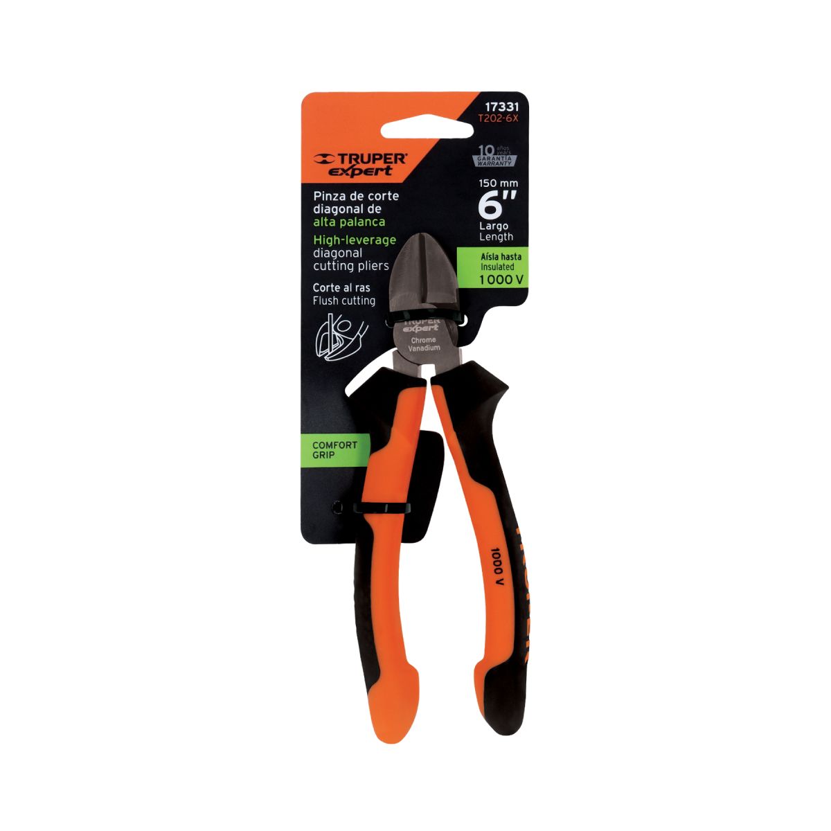 Alicate de Corte Diagonal 6" Mango Comfort Grip TRUPER 17331