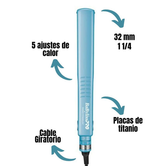 Plancha Alisadora Nano Titanium Dual Ionic 1 1/4" BABYLISS PRO BNT9125TPE