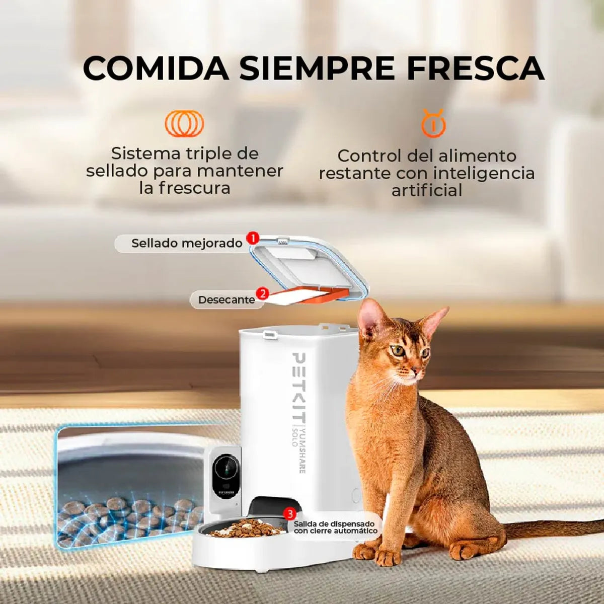 Comedero Automático 3 L con Cámara Full HD PETKIT YumShare Solo