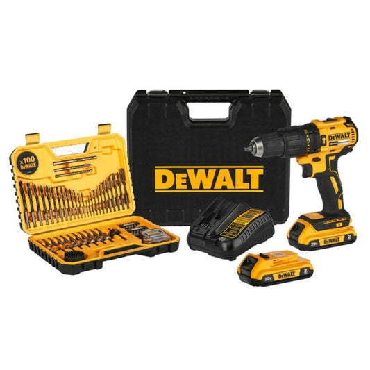 Taladro Percutor Inalámbrico 20V Brushless + 100 Accesorios DEWALT DCD7781S2A