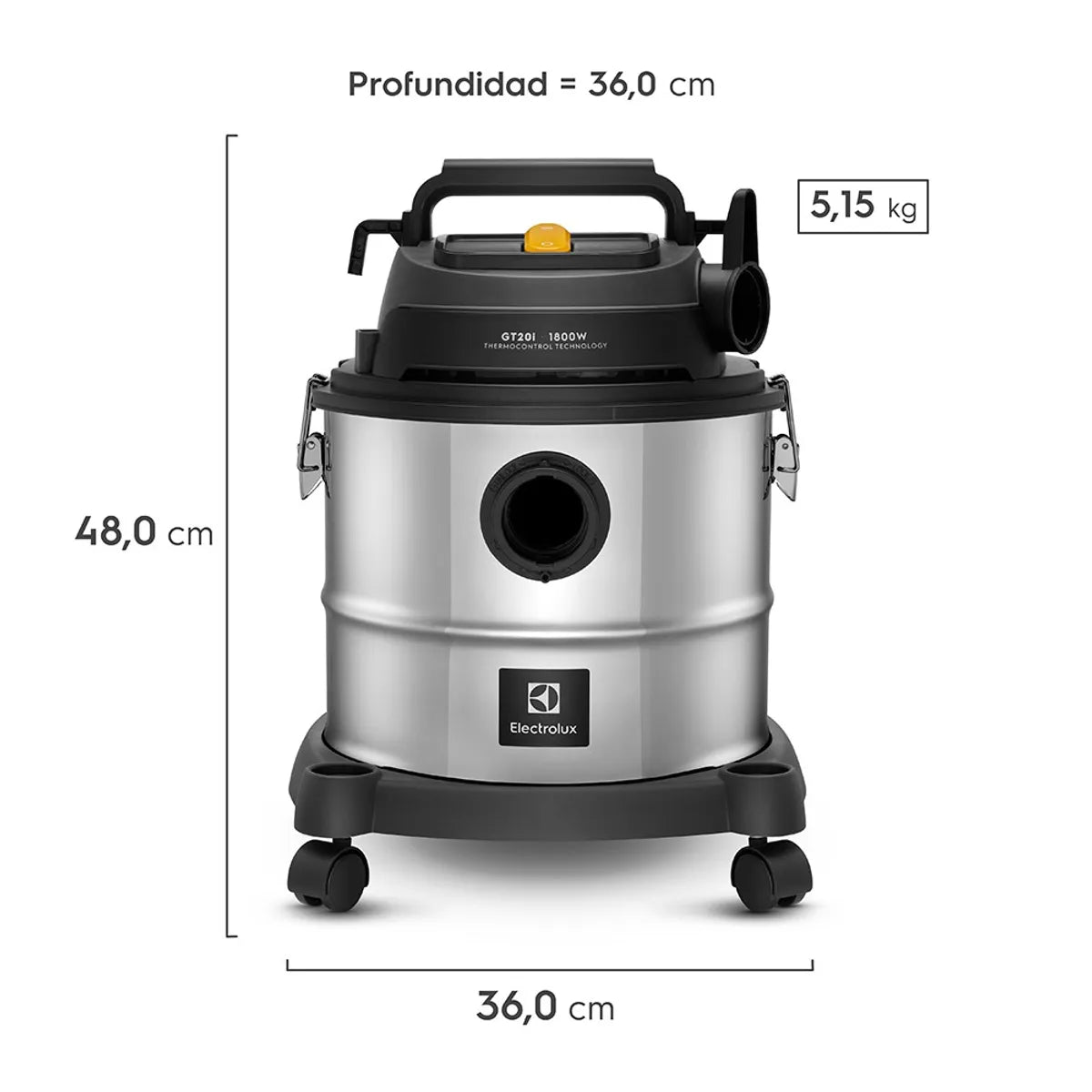 Aspiradora Agua y Polvo 1800 W 20 L Inox con Soplado ELECTROLUX GT20I
