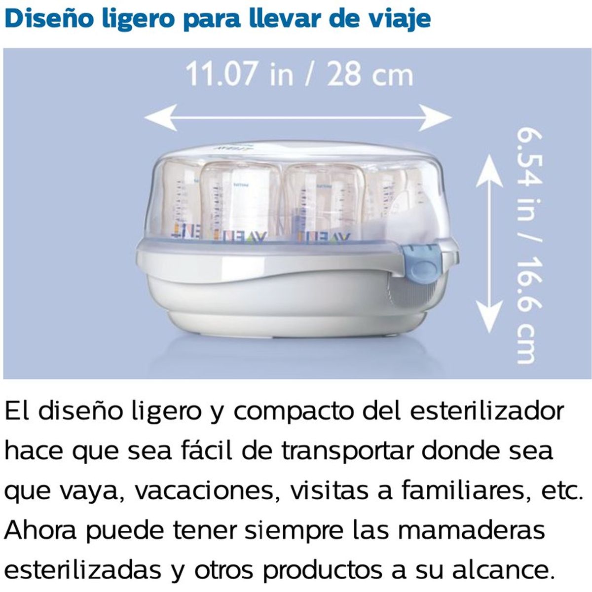 Esterilizador a Vapor para Microondas 4 Biberones PHILIPS AVENT SCF281/02