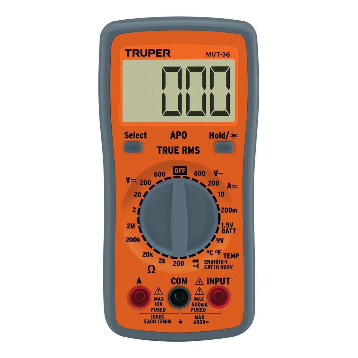 Multímetro Digital Profesional True RMS 600 V TRUPER MUT-36