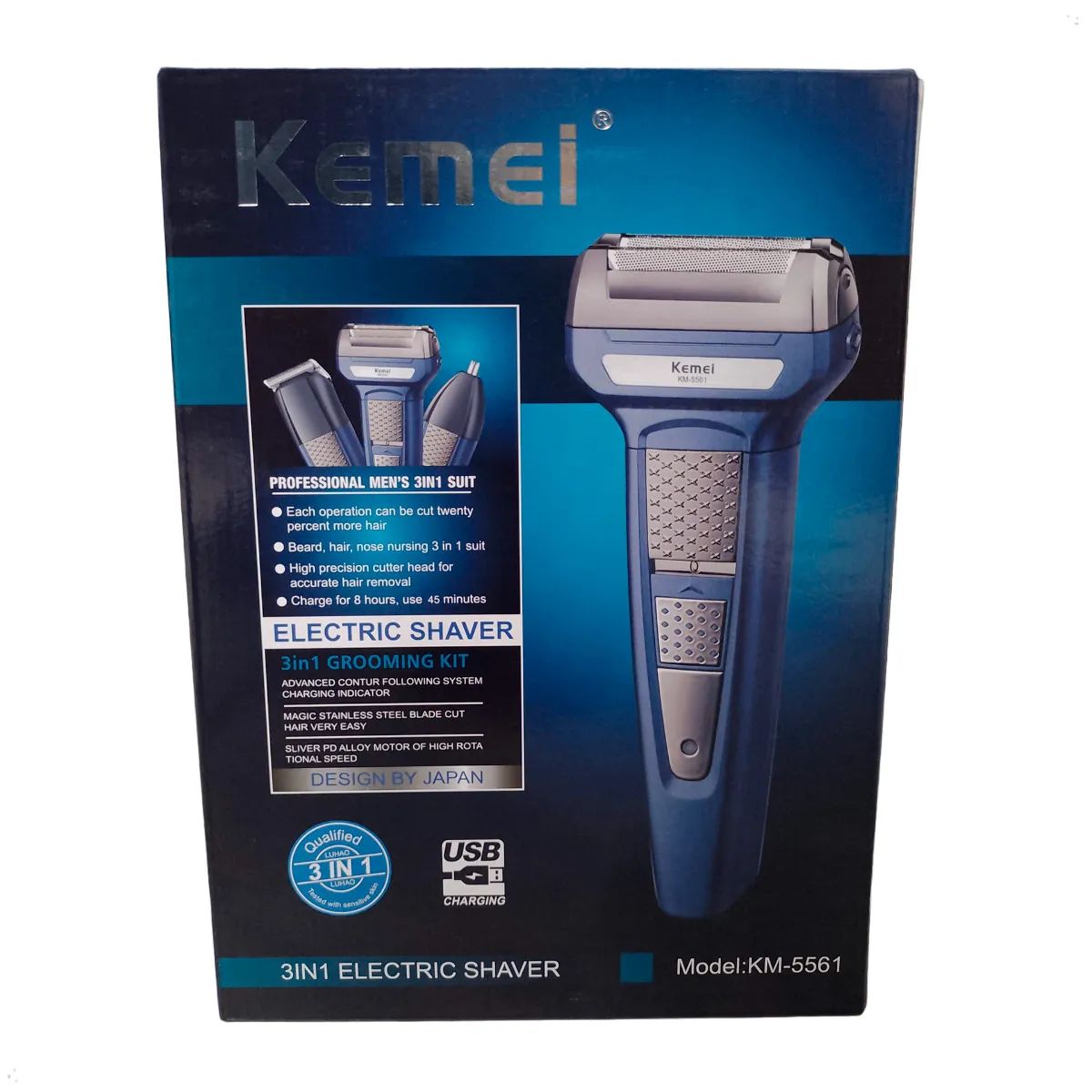 Kit de Afeitado Inalámbrico 3 en 1 KEMEI KM-5561
