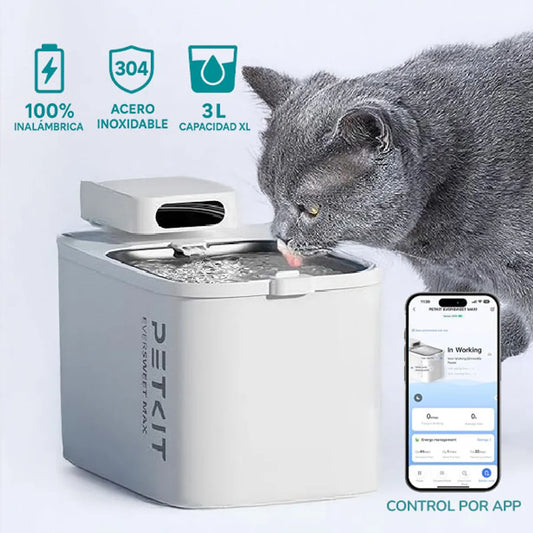 Fuente de Agua Inalámbrica 3 L para Gatos PETKIT Eversweet MAX