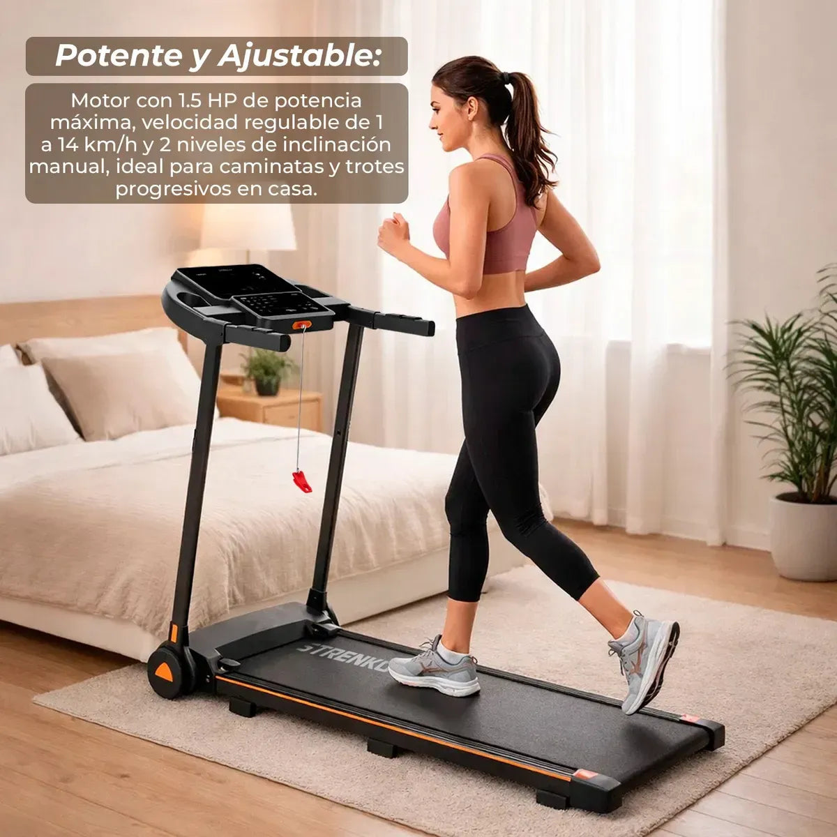 Trotadora Eléctrica Plegable 2.0 HP 14 km/h STRENKO 3230