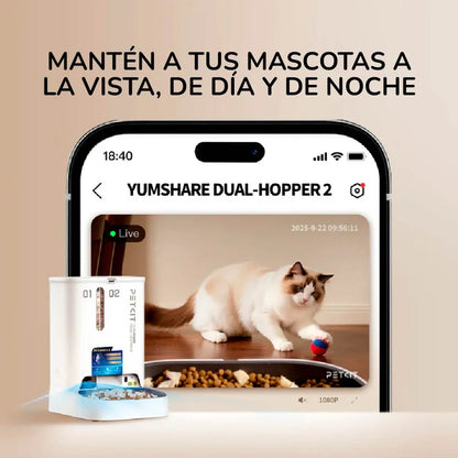 Comedero Automático Doble Tolva con Cámara HD PETKIT YumShare Dual-Hopper 2