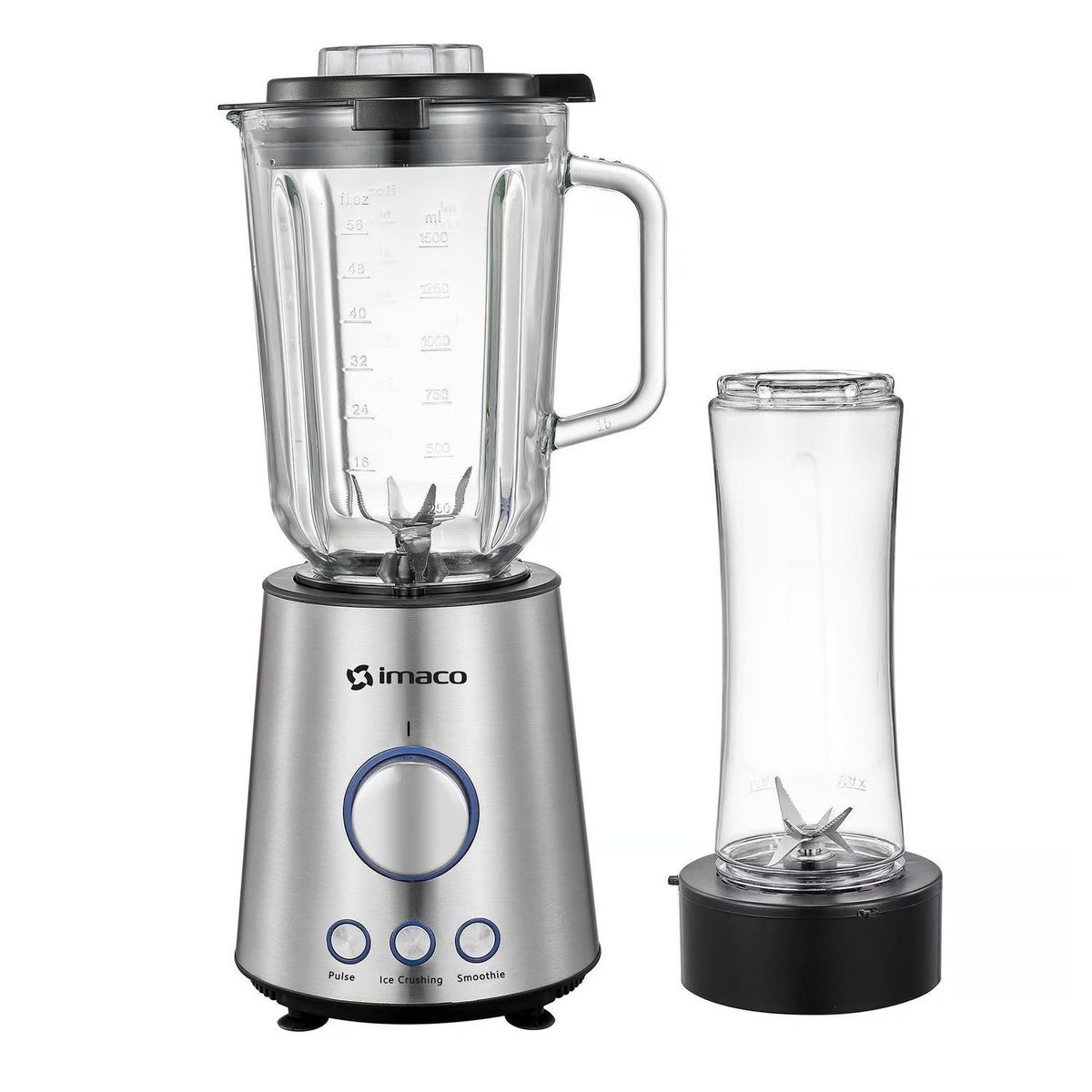 Licuadora de Vaso de Vidrio 1.5 L 1000 W con Vaso Personal IMACO BLS860
