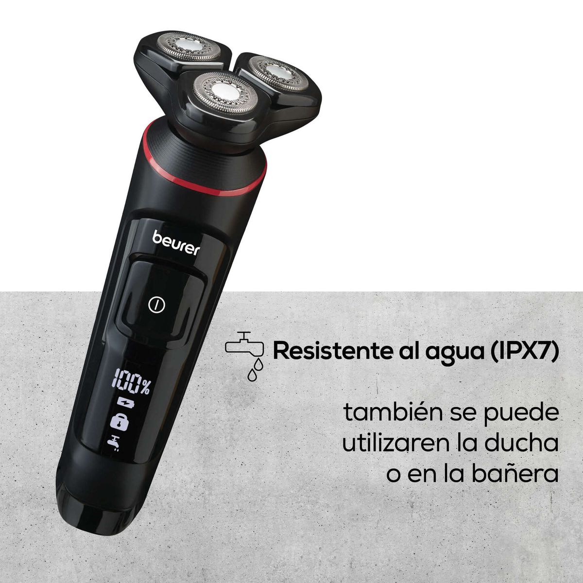 Afeitadora Rotativa Recargable Resistente al Agua IPX7 BEURER MN8X